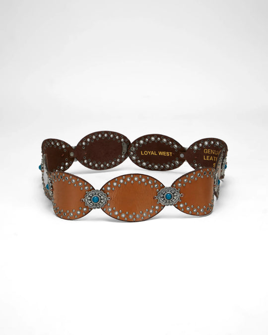 Ladies Loyal West Alta Buena Leather Belt In Calfskin Brown - 216