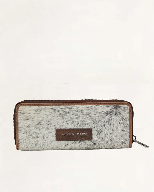 Loyal West Ranch Road Jewelry Case In Brown & White Cowhide - LW-s25-230