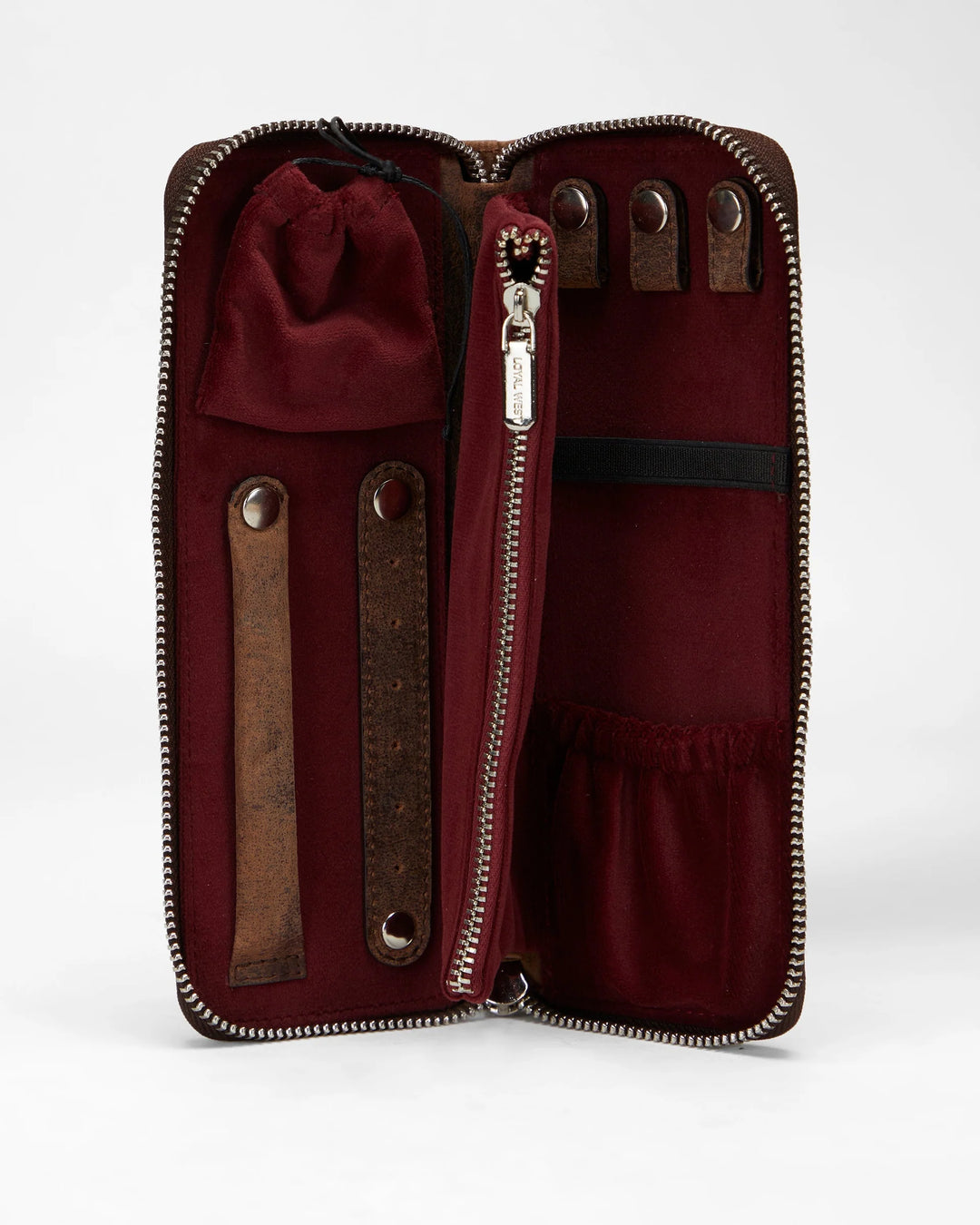 Loyal West Ranch Road Jewelry Case In Brown & White Cowhide - LW-s25-230