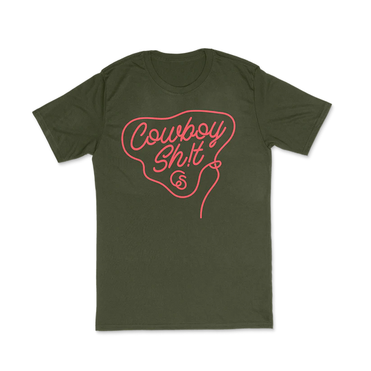 Cowboy Sh!t Lasso Military Green T-Shirt - 186
