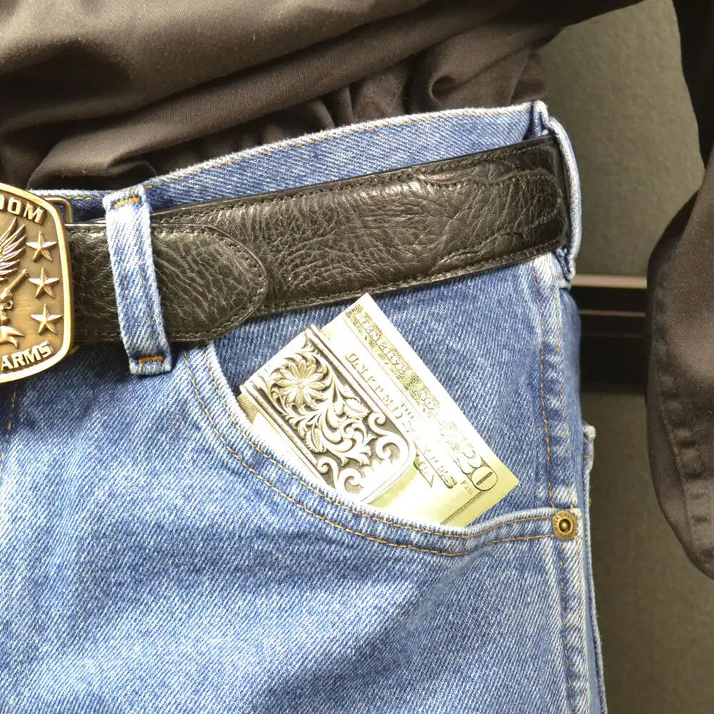 Montana Silversmiths LeatherCut Bitterroot Money Clip - MCL27