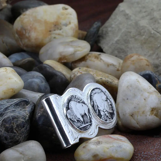 Montana Silversmiths Buffalo Indian Nickel Scalloped Money Clip - MCL50
