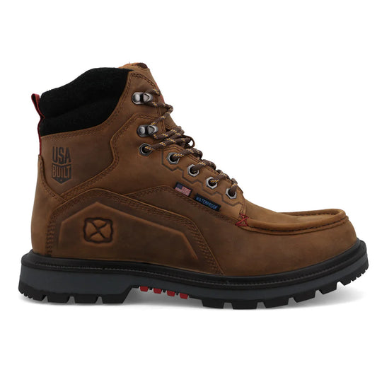 Men's Twisted X 6" Waterproof Work Boot Soft Toe Lace Up - MDAW001