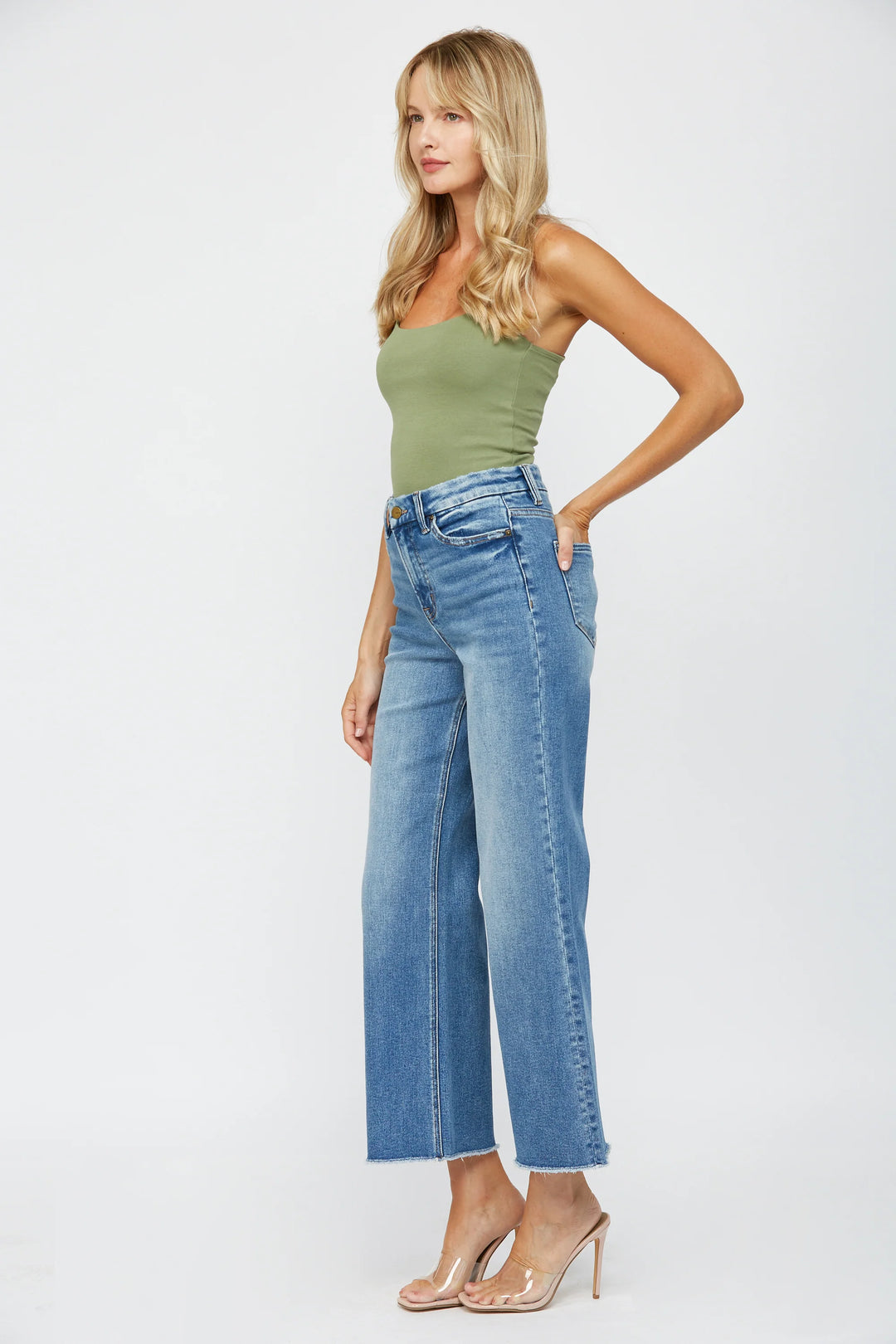 Ladies Mica Denim Festival Stretch Super High Rise Wide Leg Jean - MDE-W182