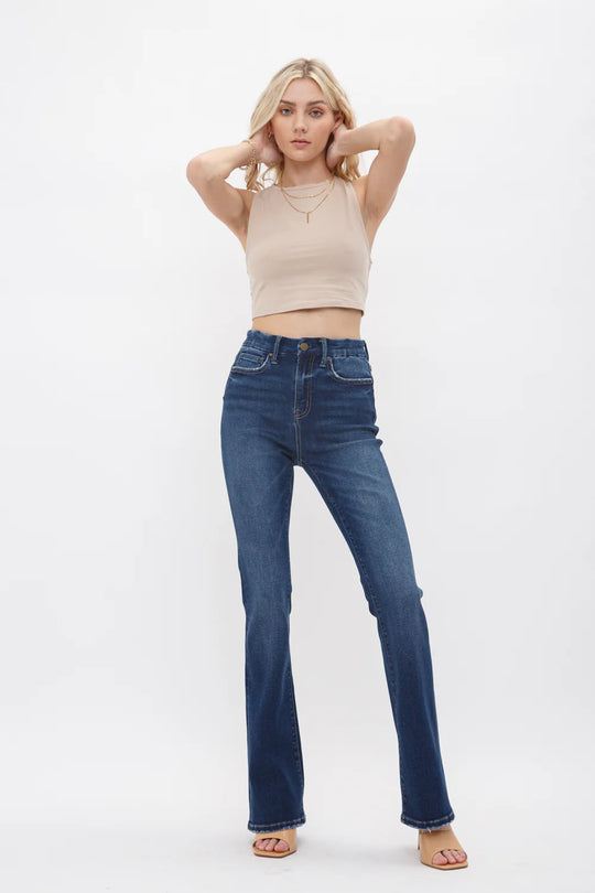 Ladies Mica Denim High Rise Bootcut in Quartet - MDP-B167DK - FINAL SALE