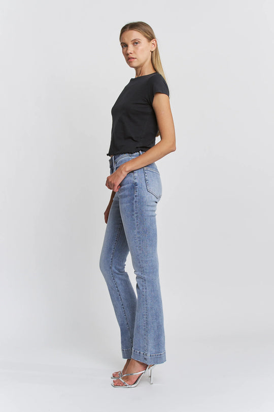 Ladies Mica High Rise Boot Cut Trouser Hem - MDP-B3663A