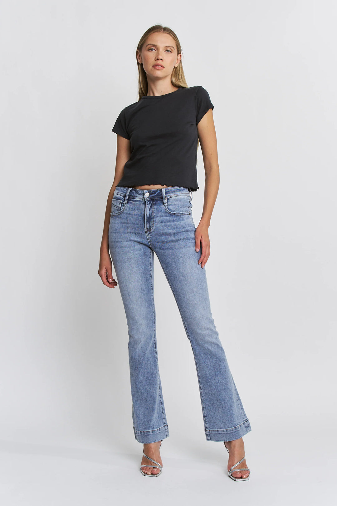 Ladies Mica High Rise Boot Cut Trouser Hem - MDP-B3663A