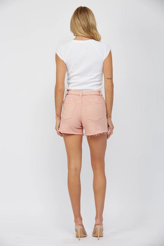 Ladies Mica Denim Fold Over High Rise Shorts - MDP-H3068LC - FINAL SALE