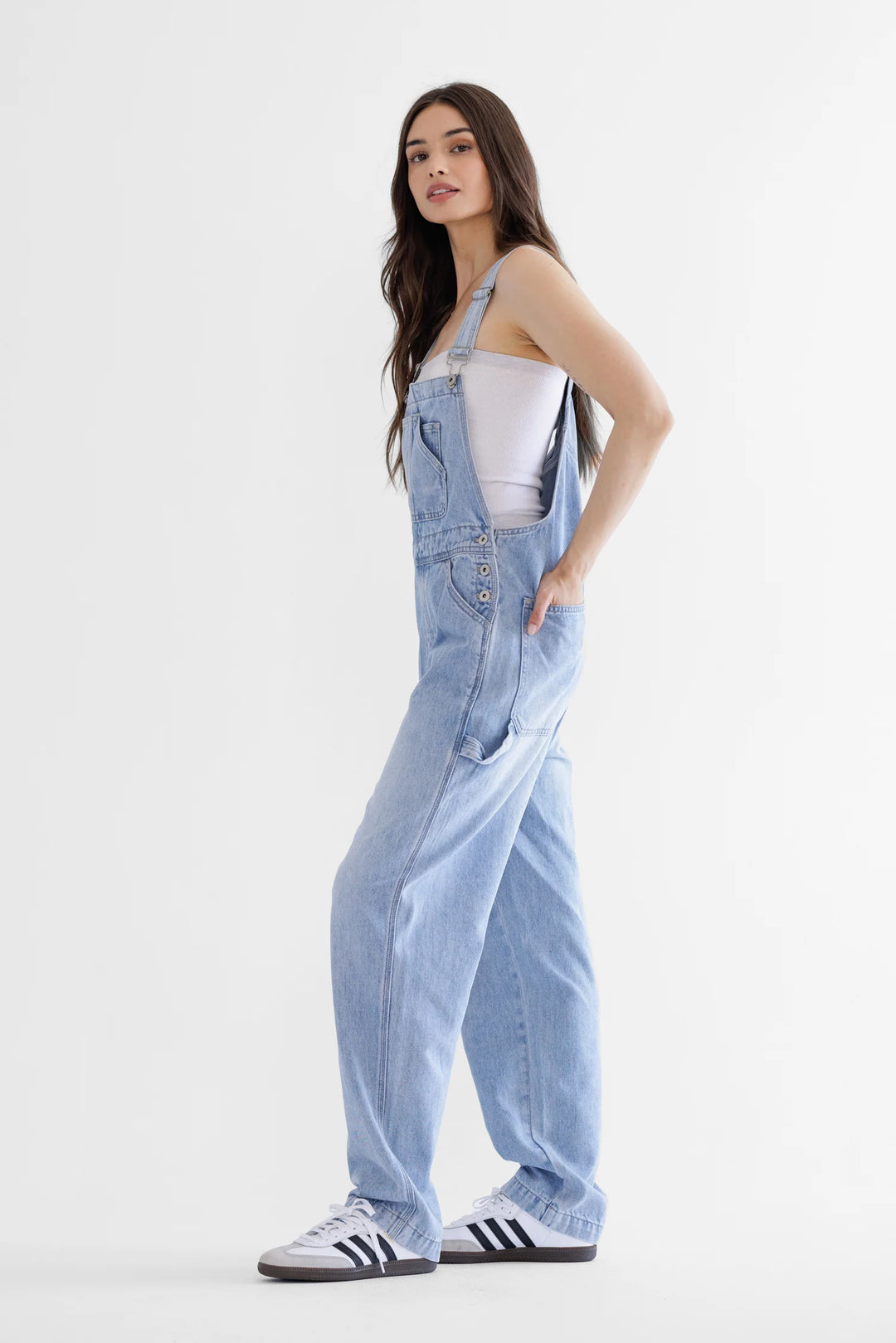 Ladie Mica Denim Super Higher Utility Overalls - MDP-V3297R