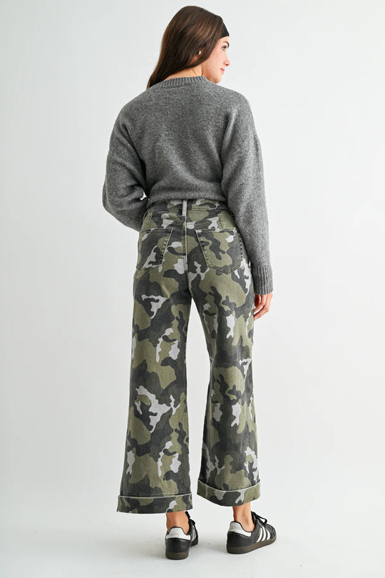 Ladies Mica Denim High Rise Camo Cropped Jean - MDP-W3895