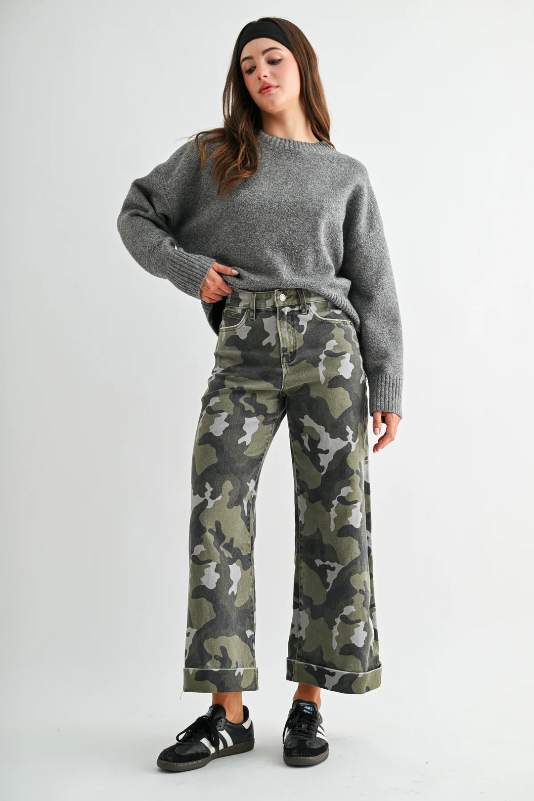 Ladies Mica Denim High Rise Camo Cropped Jean - MDP-W3895