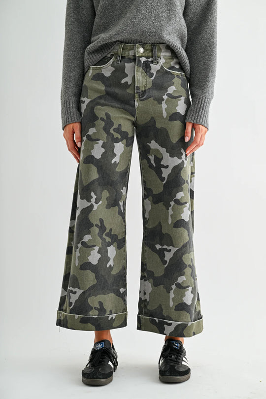 Ladies Mica Denim High Rise Camo Cropped Jean - MDP-W3895