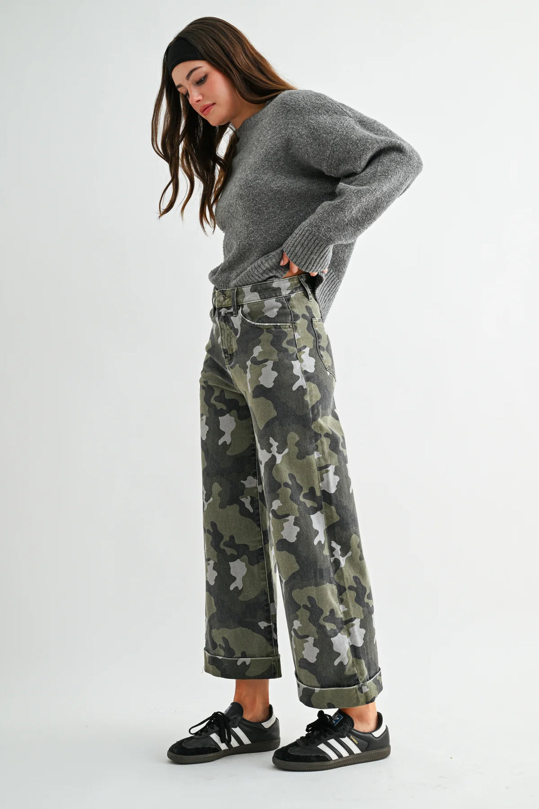 Ladies Mica Denim High Rise Camo Cropped Jean - MDP-W3895