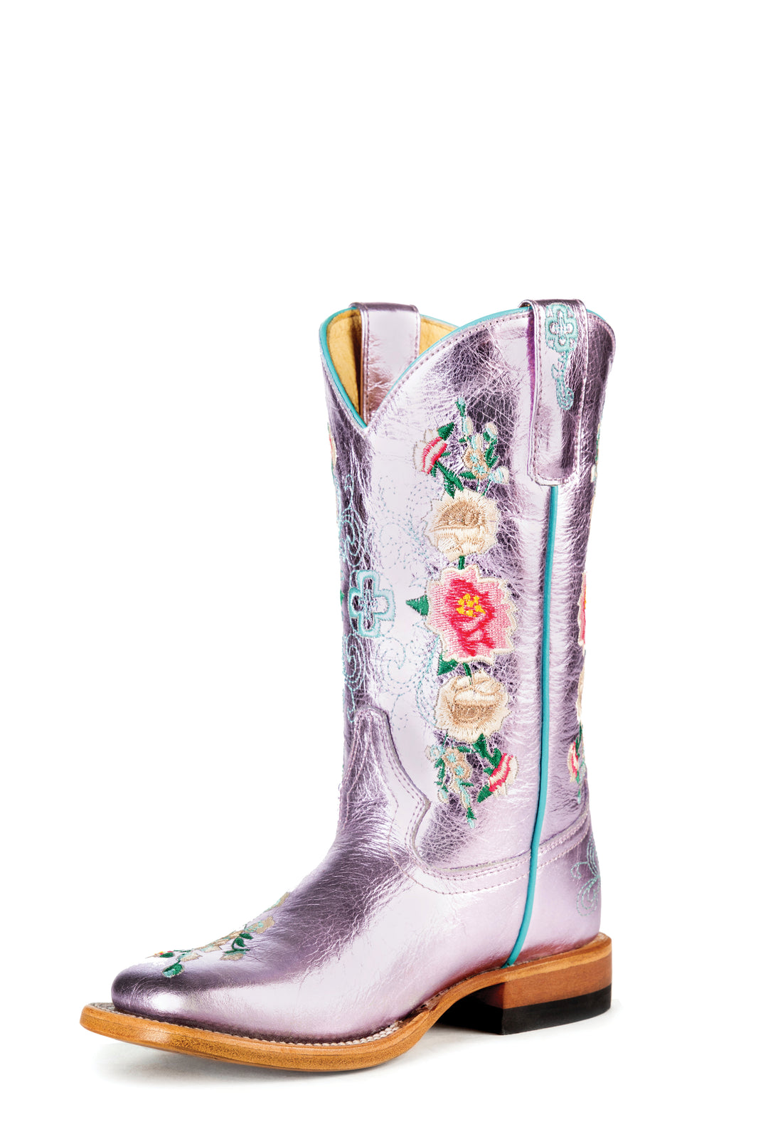Kid's Macie Bean Pink Metallic With Flowers MK9209