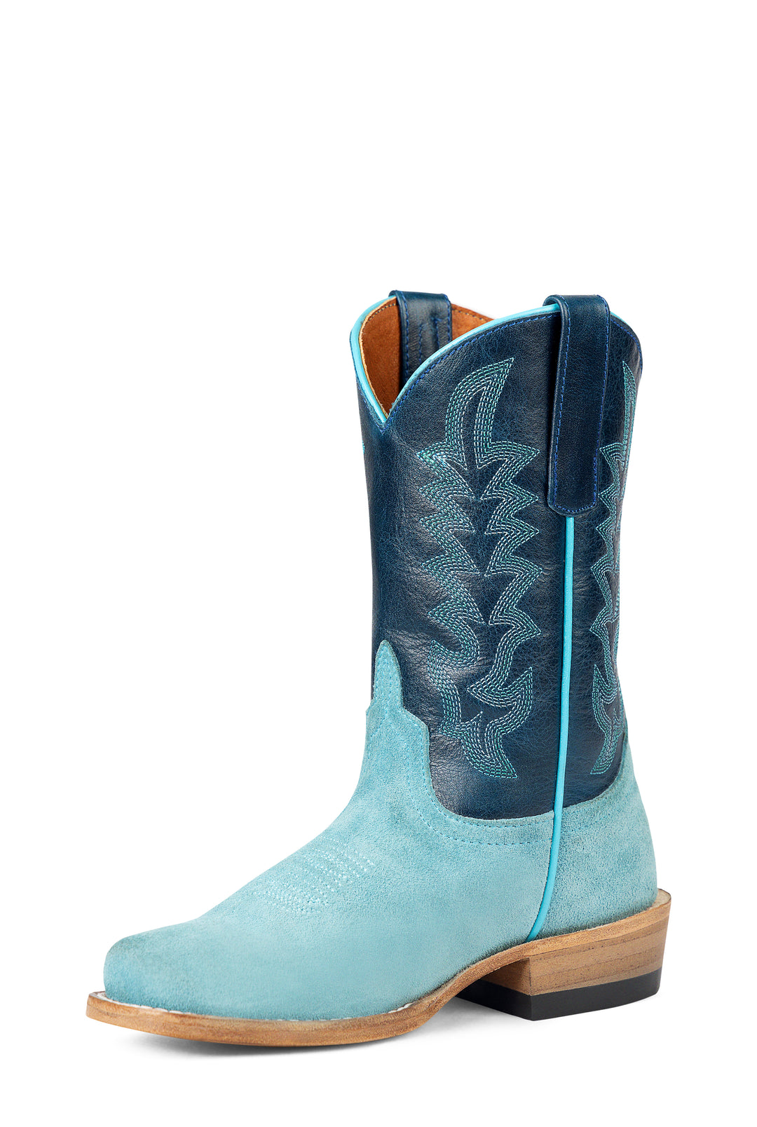 Kid's Macie Bean Turquoise Suede with Blue New Orleans Tops - MK 9526