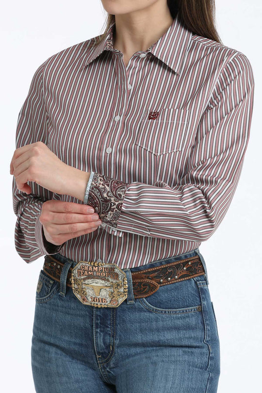 Ladies Cruel Denim Long Sleeve Stripe Shirt - MSW9164263