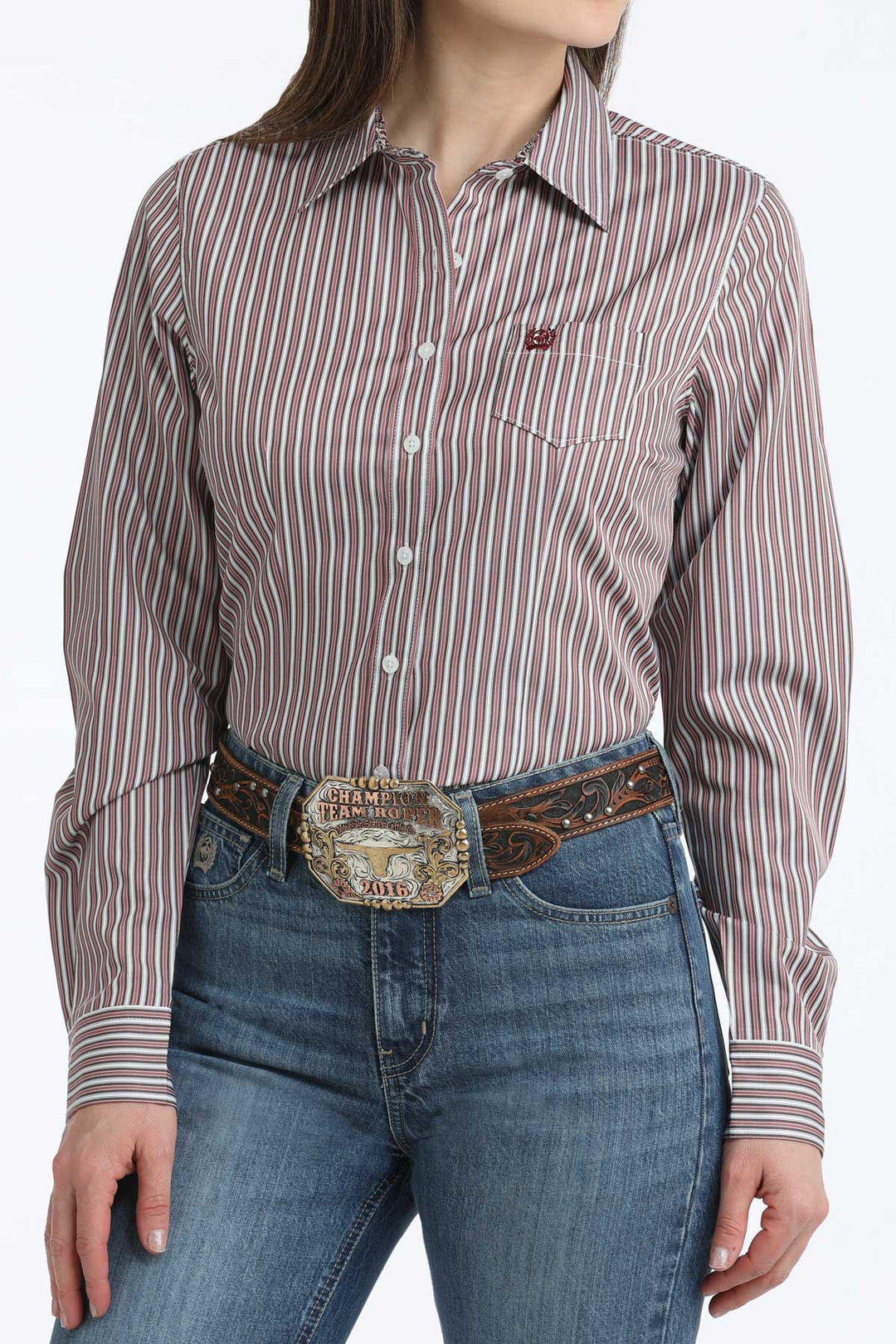 Ladies Cruel Denim Long Sleeve Stripe Shirt - MSW9164263
