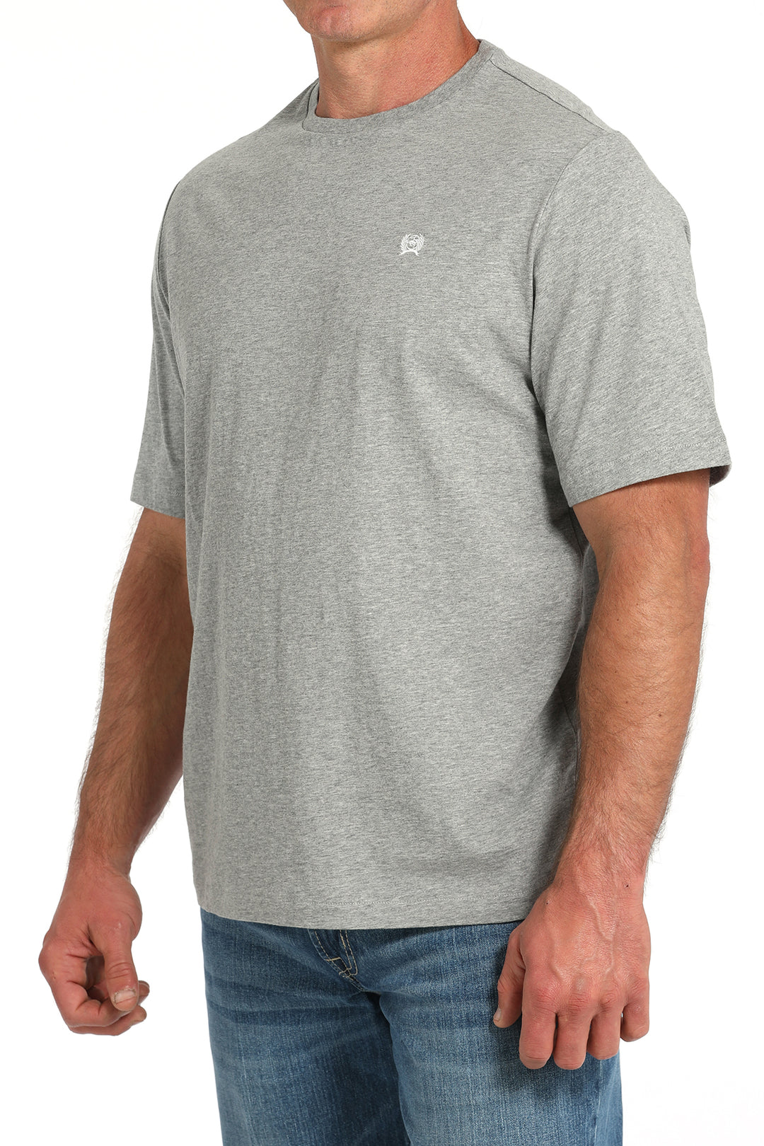 Men's Cinch Solid Grey Logo Tee - MTK1650002
