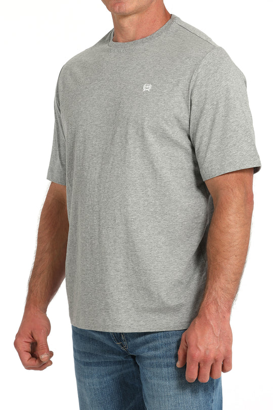 Men's Cinch Solid Grey Logo Tee - MTK1650002
