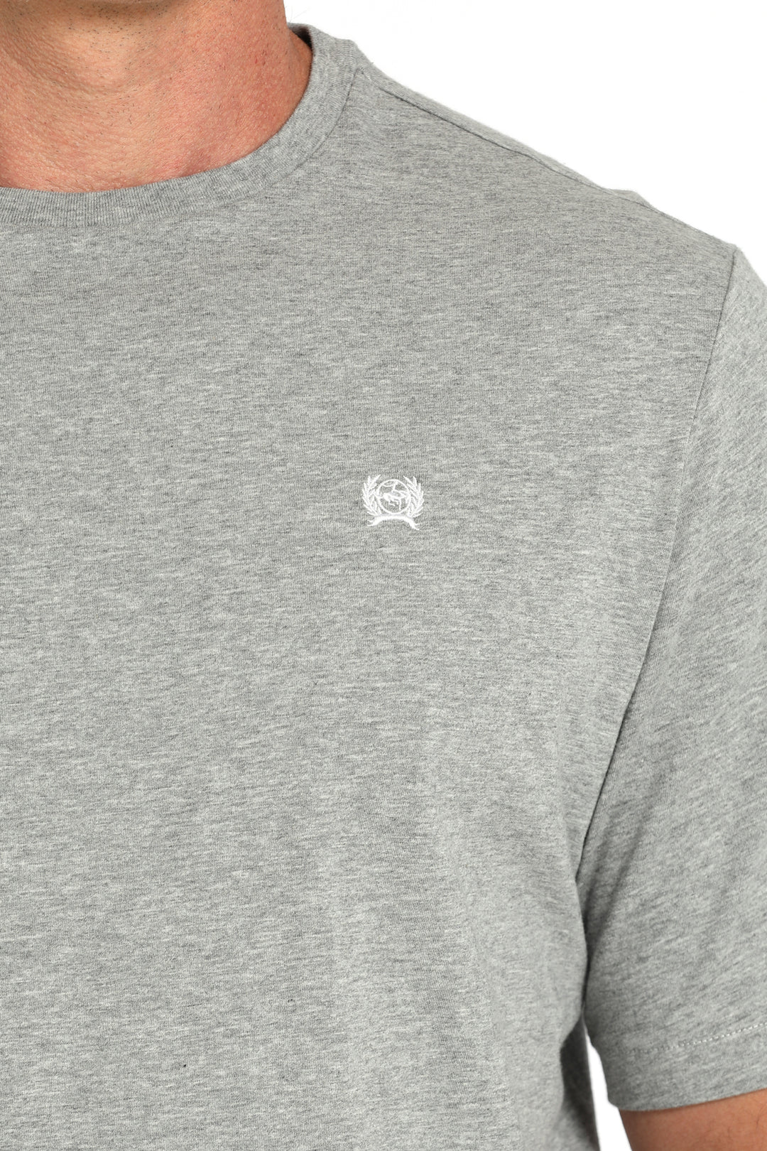 Men's Cinch Solid Grey Logo Tee - MTK1650002