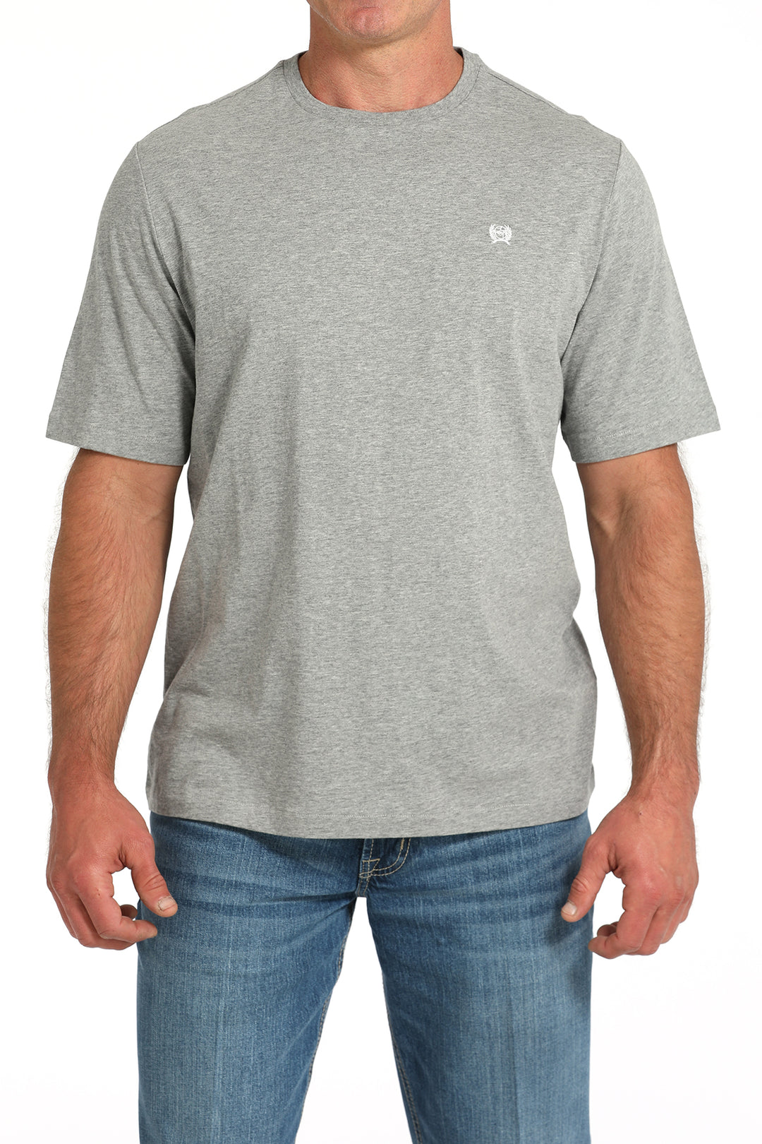 Men's Cinch Solid Grey Logo Tee - MTK1650002
