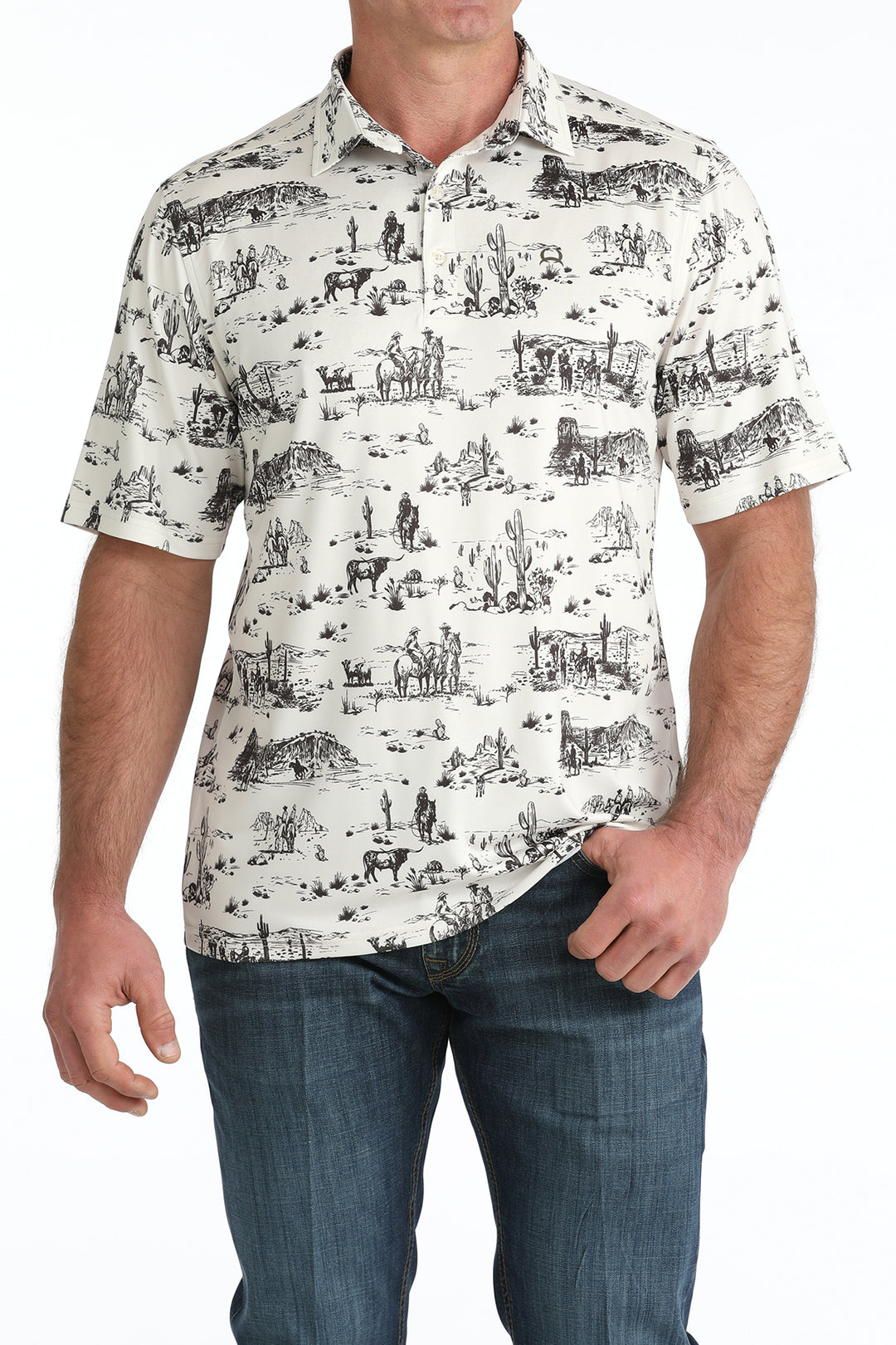 Men's Cinch Arenaflex Western Polo - MTK1865038