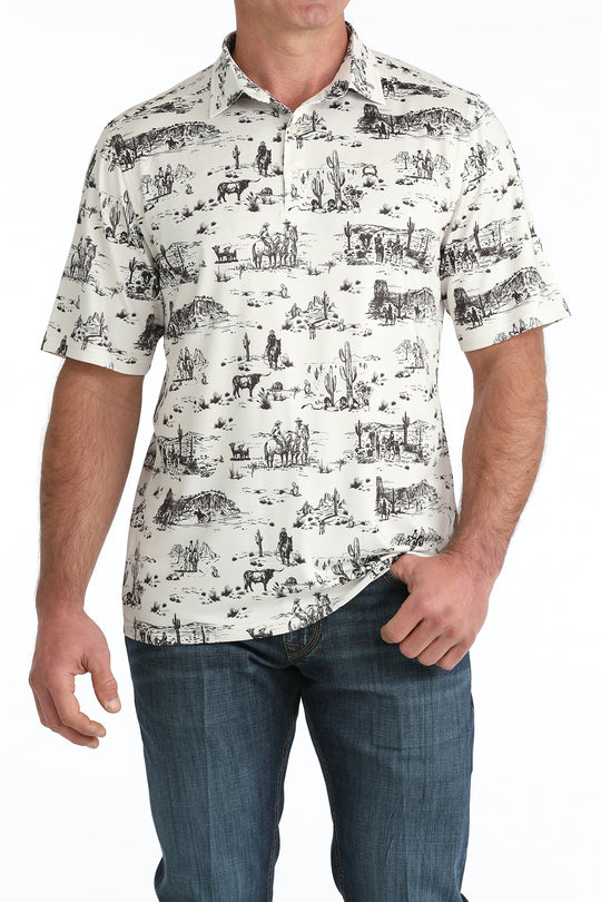 Men's Cinch Arenaflex Western Polo - MTK1865038