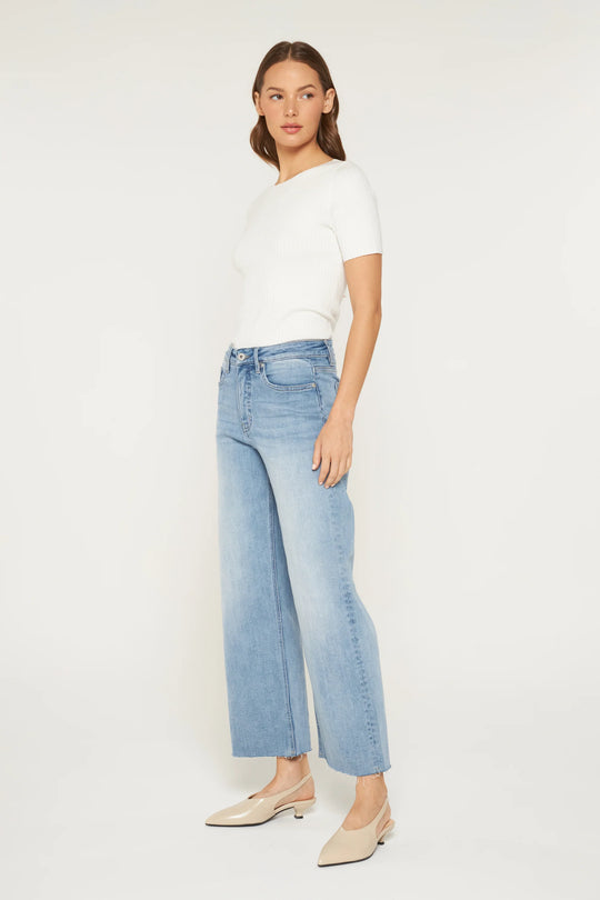 Ladies Mica High Rise Wide Raw Flare - MTT-W3477