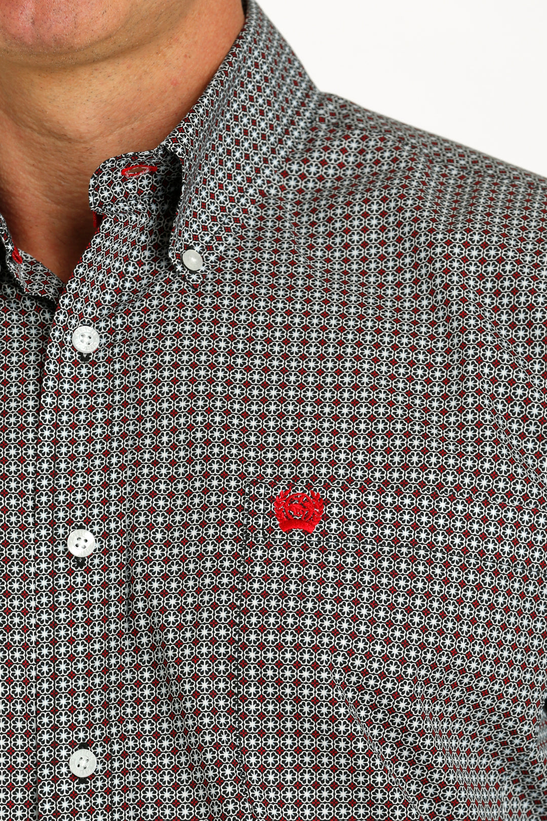 Men's Cinch Black Print Long Sleeve Shirt - MTW1105772