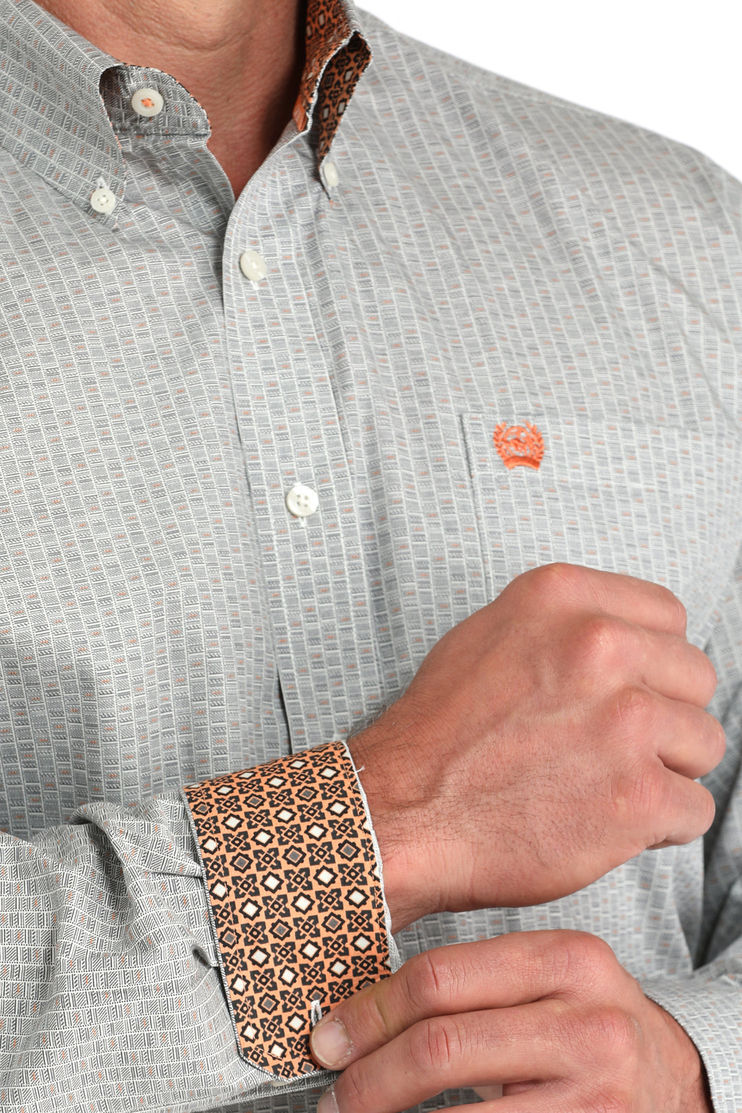 Men's Cinch Geometric Print Button-Down Western Shirt - MTW1105961