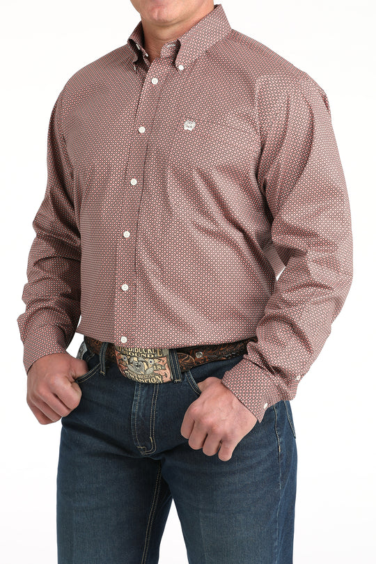 Men's Cinch Geometric Print Long Sleeve Shirt - MTW1106017