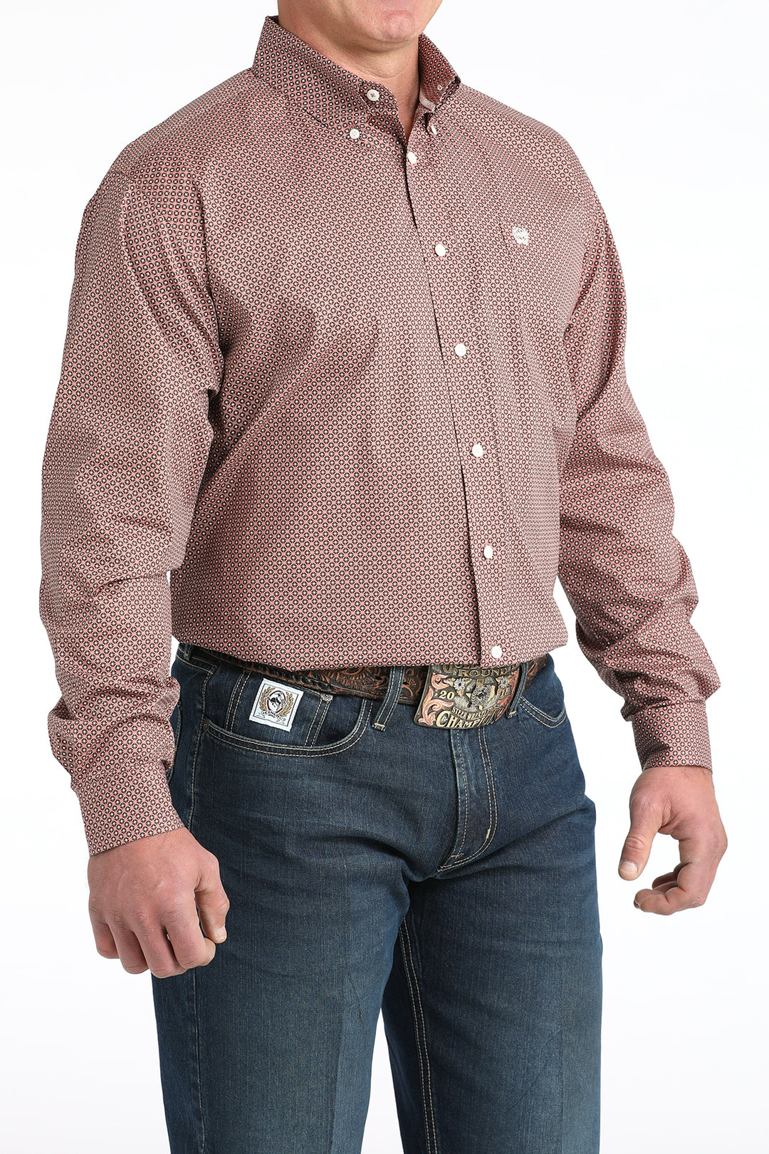 Men's Cinch Geometric Print Long Sleeve Shirt - MTW1106017