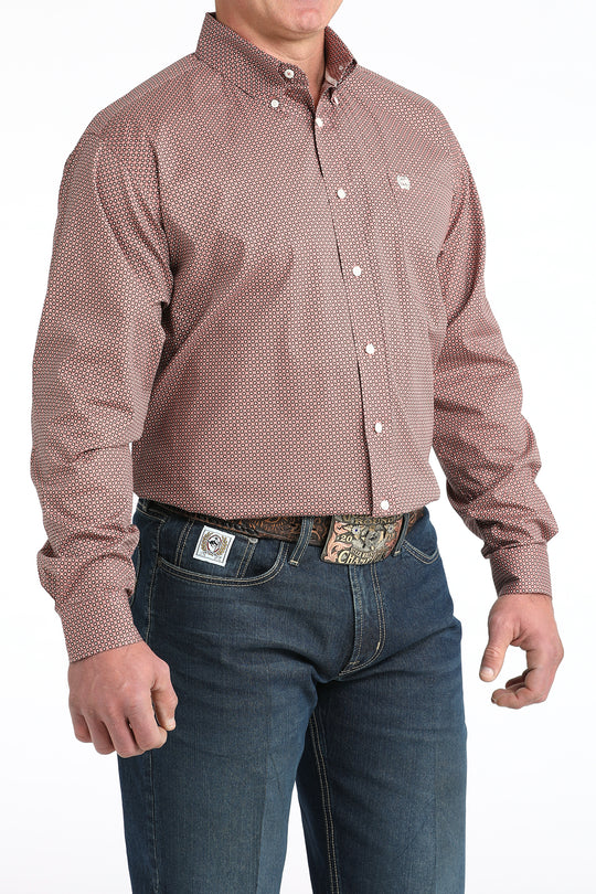 Men's Cinch Geometric Print Long Sleeve Shirt - MTW1106017