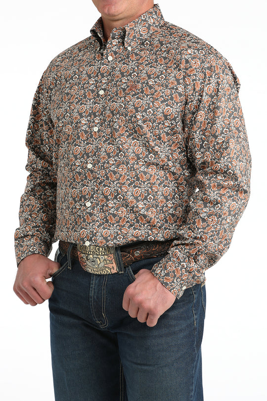 Men's Cinch Long Sleeve Floral Print Shirt - MTW1106030
