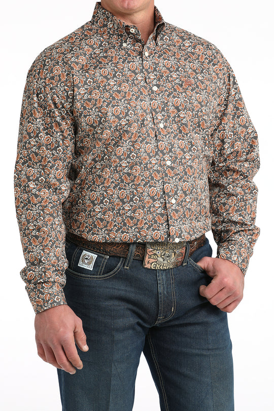 Men's Cinch Long Sleeve Floral Print Shirt - MTW1106030