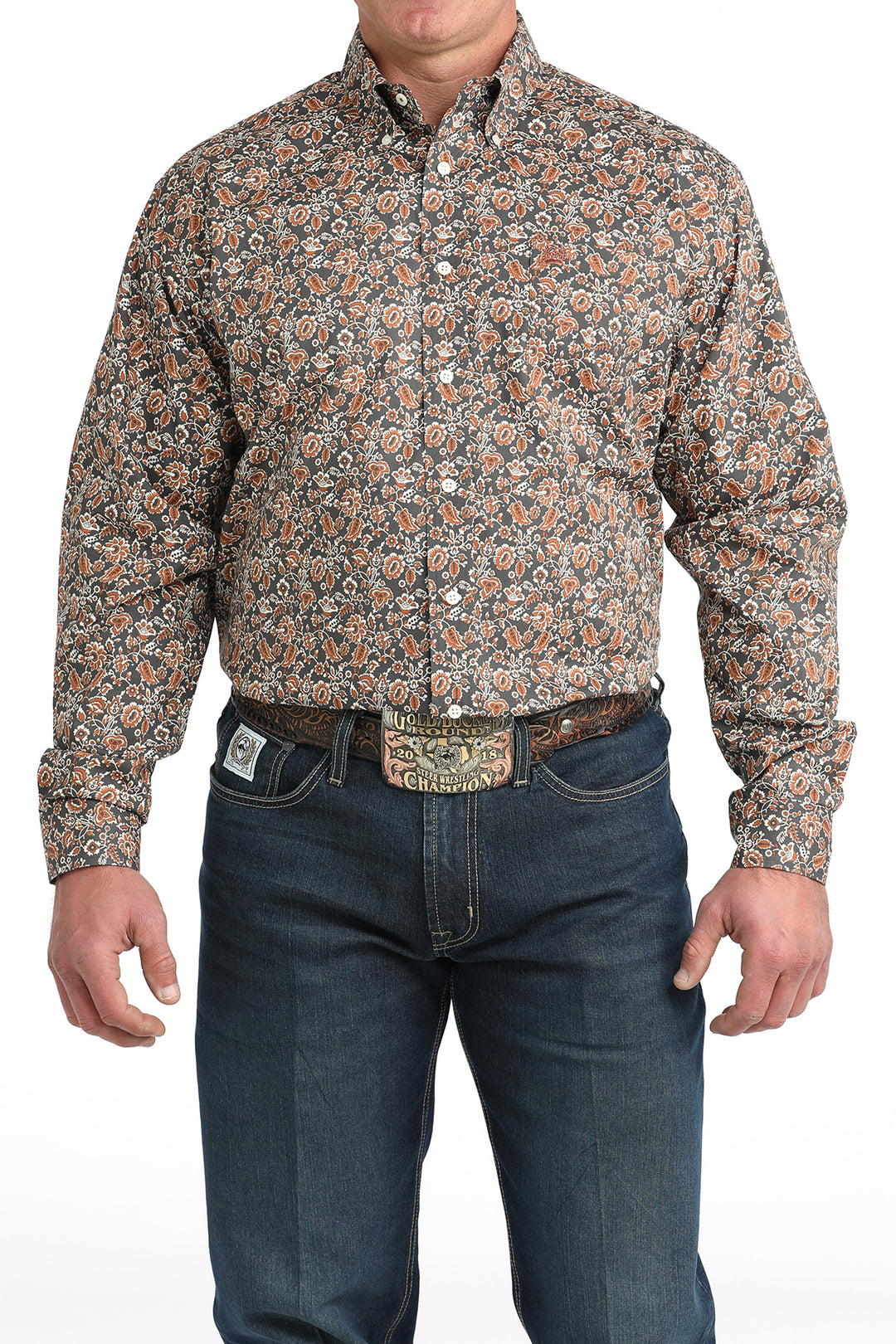Men's Cinch Long Sleeve Floral Print Shirt - MTW1106030