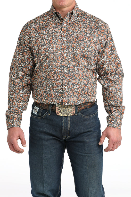 Men's Cinch Long Sleeve Floral Print Shirt - MTW1106030