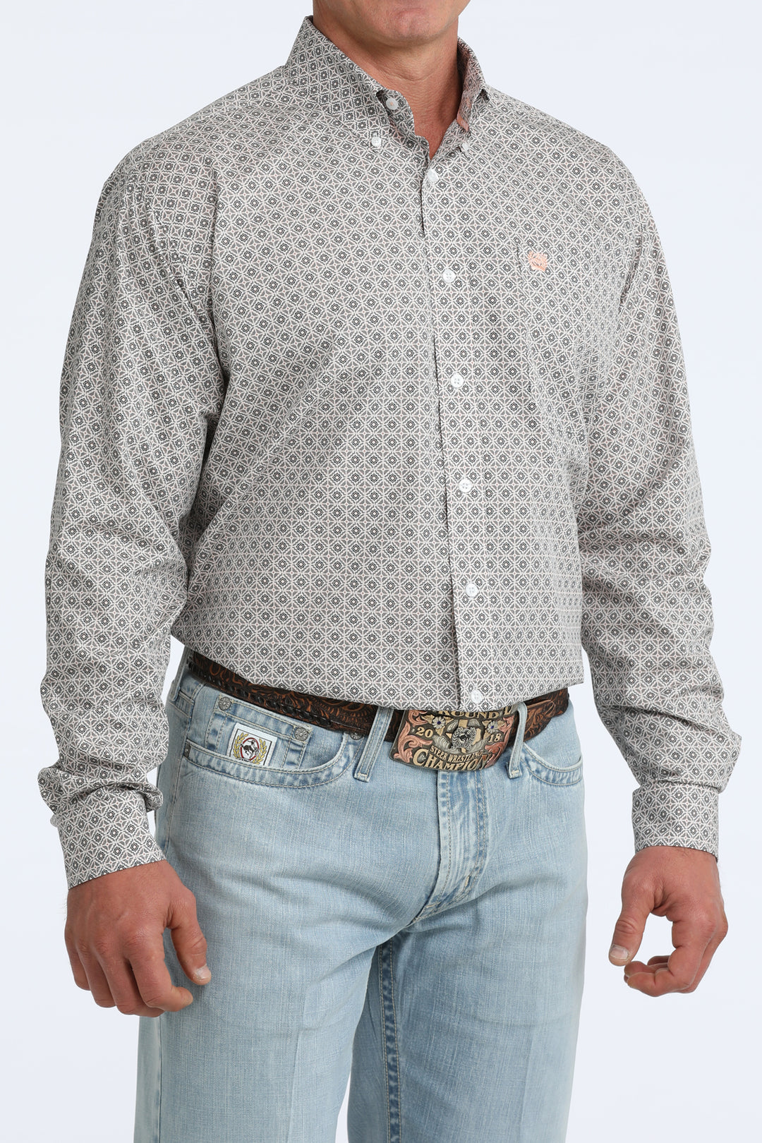 Men's Classic Fit Button-Down Western Shirt - MTW1106102
