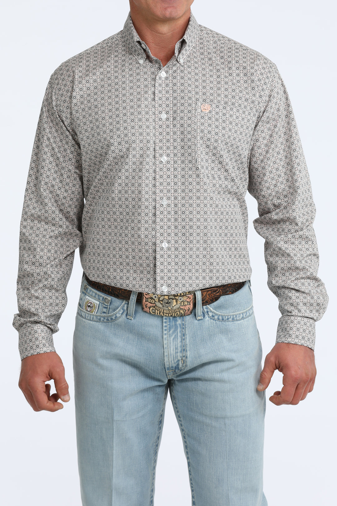 Men's Classic Fit Button-Down Western Shirt - MTW1106102