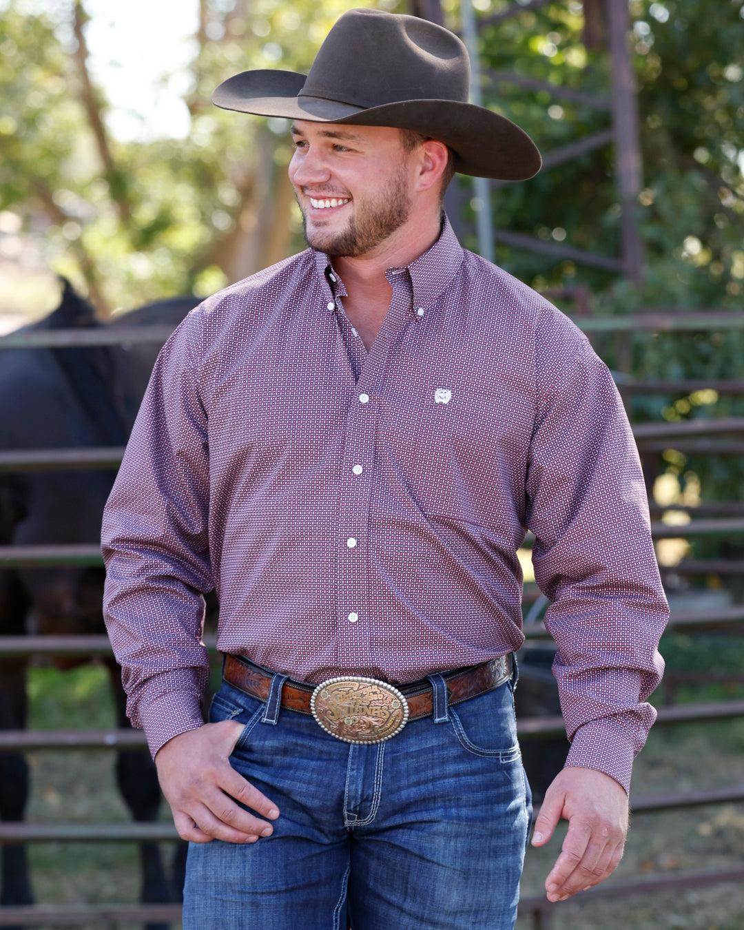Men’s Cinch Classic Fit Button-Down Western Shirt - MTW1106158