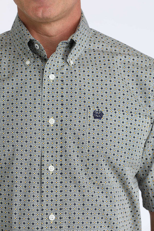 Men's Cinch Geometric Print Short Sleeve Shirt - MTW1111517