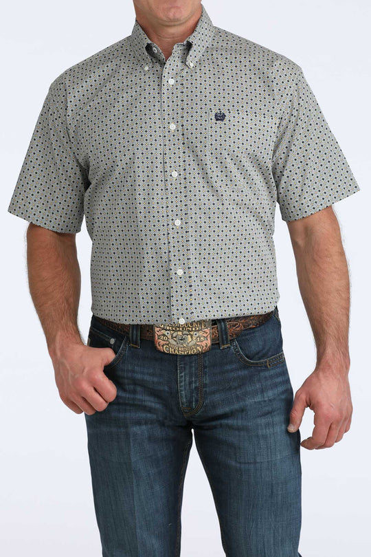 Men's Cinch Geometric Print Short Sleeve Shirt - MTW1111517