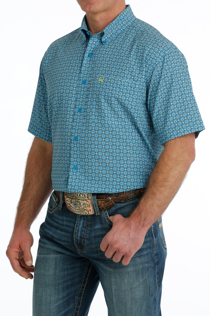 Men's Cinch ArenaFlex Geo Print Short Sleeve Shirt