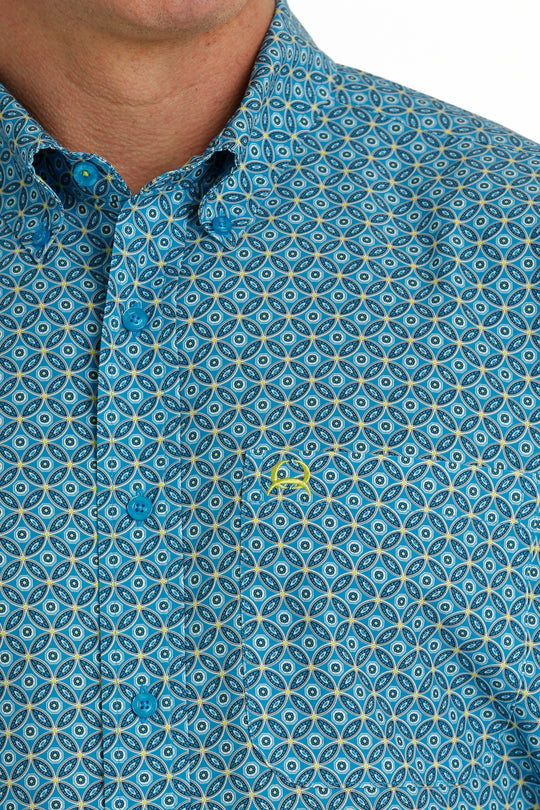 Men's Cinch ArenaFlex Geo Print Short Sleeve Shirt - MTW1704131