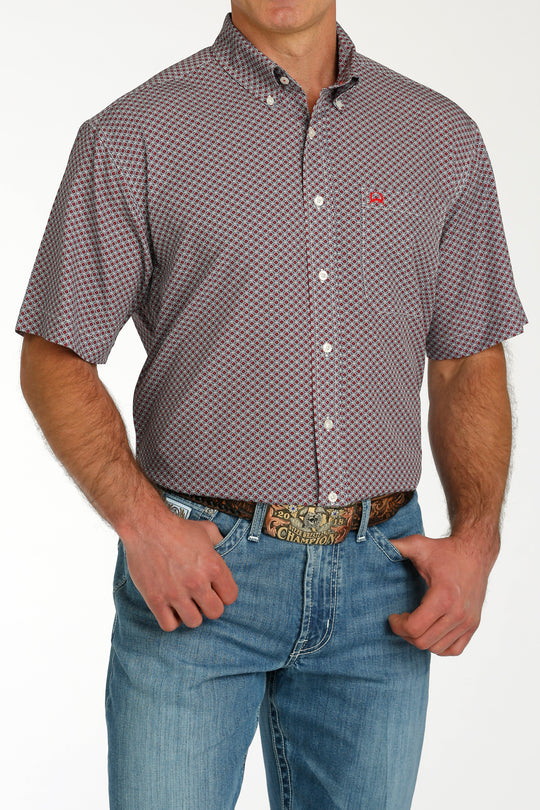 Men's Cinch ArenaFlex Geo Print Short Sleeve Shirt