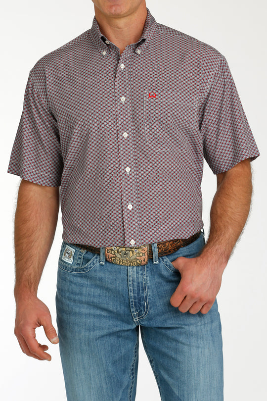 Men's Cinch ArenaFlex Geo Print Short Sleeve Shirt