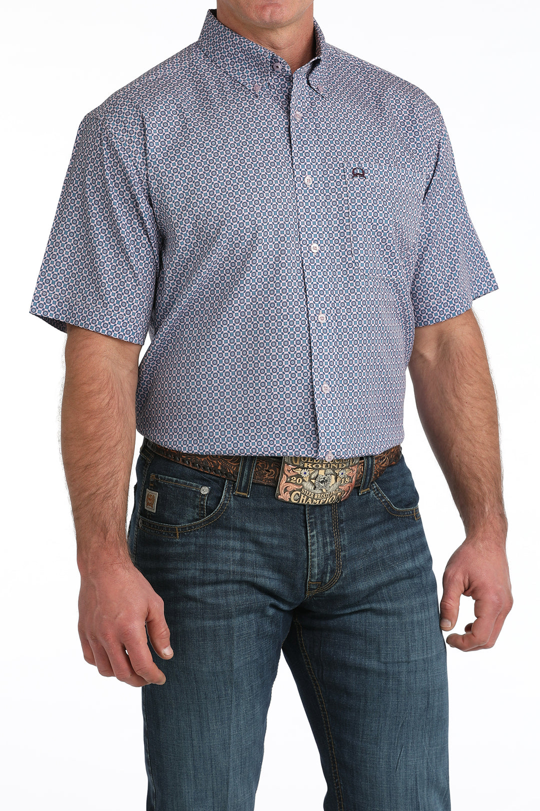 Men's Cinch Short Sleeve Arenaflex Button Down - MTW1704161