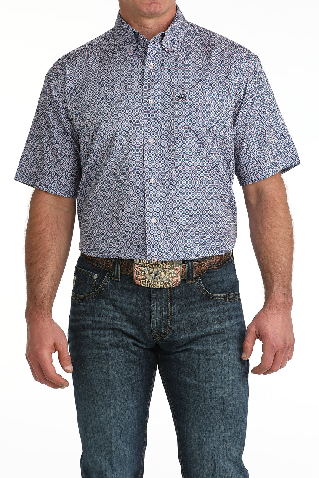 Men's Cinch Short Sleeve Arenaflex Button Down - MTW1704161