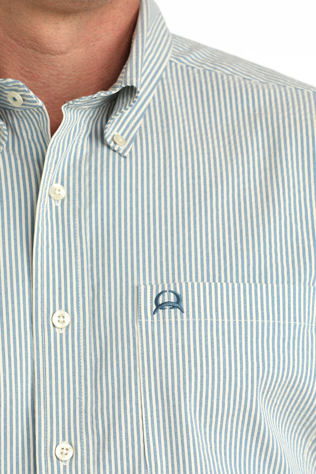Men's Cinch ArenaFlex Blue Striped Shirt - MTW1704166
