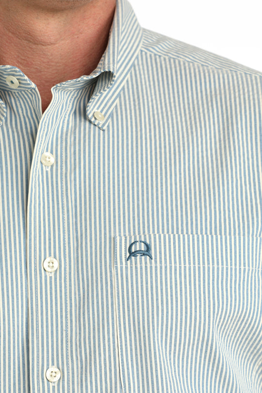 Men's Cinch ArenaFlex Blue Striped Shirt - MTW1704166